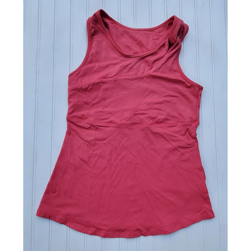 Lija Womens Pink Racerback Activewear Tank‎ Top Built In Shelf Bra Size XS